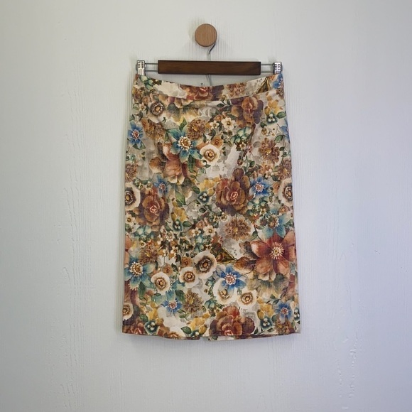 Zara - Vintage Bright Floral A - Line Skirt Size Small - Picture 2 of 10